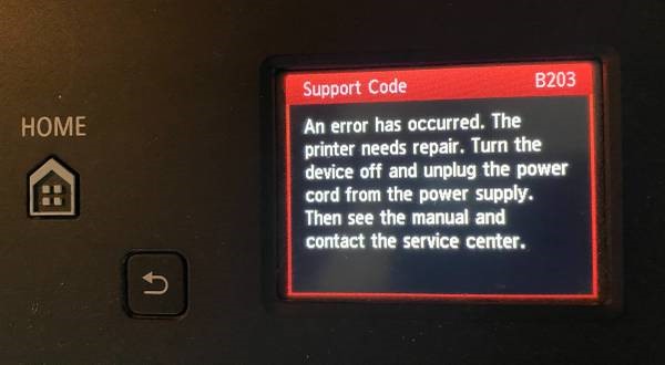 B203 Canon Error