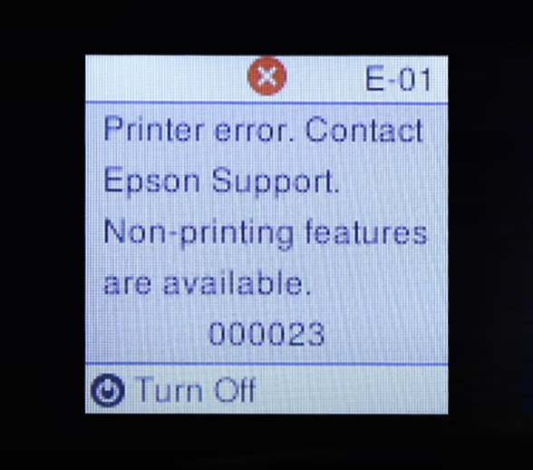 Epson E-01 error