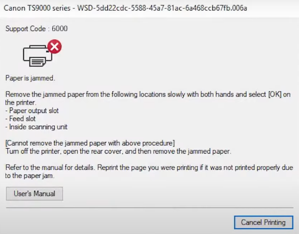 Potential Causes of Canon Printer Error 6000